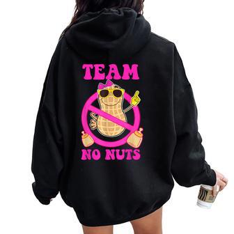 Team Girl Gender Reveal Team No Nuts Auntie Mom Women Oversized Hoodie Back Print - Thegiftio UK