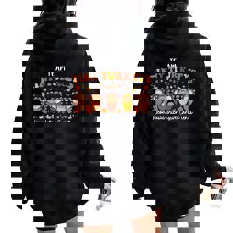 Team Tiny Turkeys Neonatal Nicu Nurse Thanksgiving Fall Women Oversized Hoodie Back Print | Seseable CA