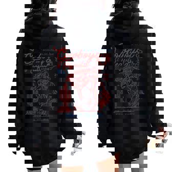 Texas Cowboys And Tequila Vintage Country Rodeo Women Oversized Hoodie Back Print - Monsterry