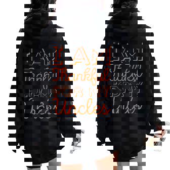 I Am Thankful For My Uncles Gay Uncle Niece Nephew Boy Girl Women Oversized Hoodie Back Print - Monsterry