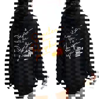 Thanksgiving Sweeter Than Pumpkin Pie Girls Boys Kid Toddler Women Oversized Hoodie Back Print - Seseable