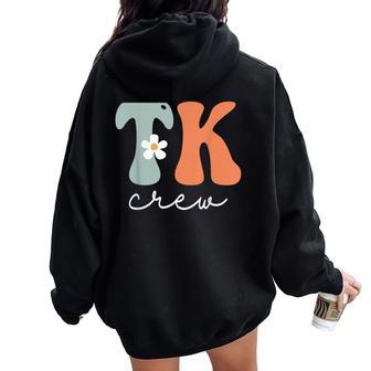 Tk Crew Groovy Appreciation Day Hello Back To School Women Oversized Hoodie Back Print - Thegiftio UK