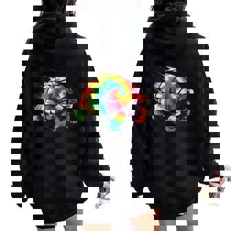 Tortoise Tie Dye Colorful Sea Turtle Ocean Animal Lover Women Oversized Hoodie Back Print - Thegiftio UK