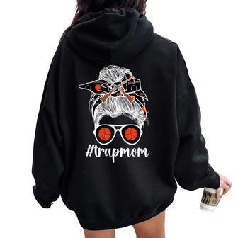 Trap Shooting Mom Of A Trap Shooter Mother Messy Bun Women Oversized Hoodie Back Print | Seseable UK
