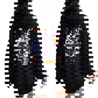 Turkey Moo Cow Thanksgiving For Boys Women Oversized Hoodie Back Print - Thegiftio