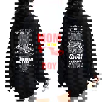 Two Fast Birthday Racing Car Mom Of The Birthday Boy Family Women Oversized Hoodie Back Print - Seseable