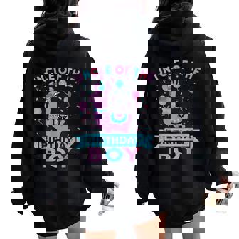 Uncle Of The Birthday Boy Llama Family Party Decorations Women Oversized Hoodie Back Print - Thegiftio UK