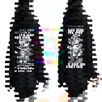 Unicorn 3Rd Grade Back To School First Day Of School Girls Women Oversized Hoodie Back Print | Seseable CA
