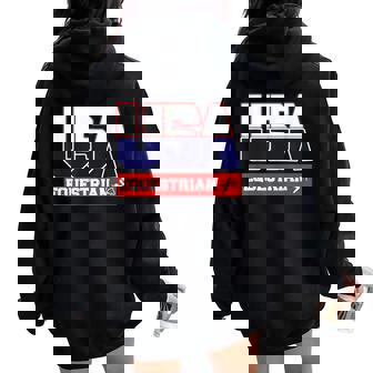 Usa Team Equestrian & American Sports Women Oversized Hoodie Back Print - Thegiftio