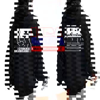 Usa Team Skateboarding & American Sports Women Oversized Hoodie Back Print - Thegiftio UK