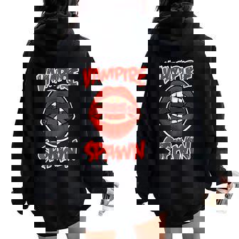 Vampire Spawn Kid Vampire Family And Vampire Halloween Women Oversized Hoodie Back Print - Monsterry