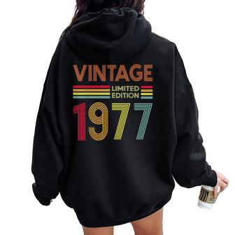 Vintage 1977 45 Years Old And 45Th Birthday Women Oversized Hoodie Back Print - Thegiftio UK