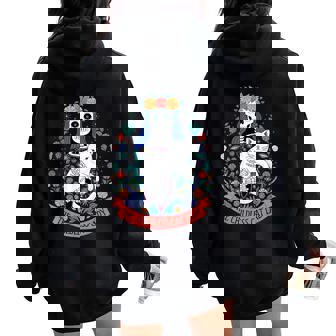 Vintage Childless Cat Lady Tarot Card Cute Cat Lovers Mom Women Oversized Hoodie Back Print | Seseable UK
