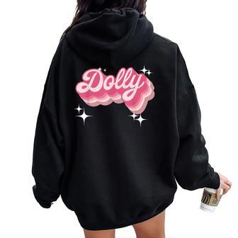Vintage Dolly Name Retro Style Classic Kid Women Oversized Hoodie Back Print - Thegiftio UK