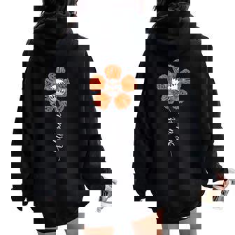 Vintage Flower Baseball Baltimore Lover Player And Fans Women Oversized Hoodie Back Print - Thegiftio UK