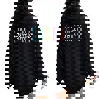 Vintage Laser Queen Laser Technician Laser Tech Women Oversized Hoodie Back Print - Thegiftio UK