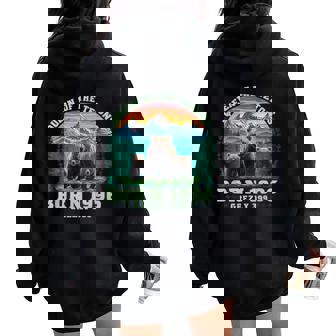 Vintage Queen Of The Tetons Grizzly 399 National Park Bear Women Oversized Hoodie Back Print - Thegiftio
