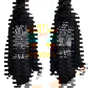 Vintage Retro Best Pit Bull Mom Ever Dog Lover Día De La Madre Women Oversized Hoodie Back Print - Regaloses