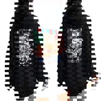 Viva Mexico Boy Girl Maracas Guitar Mexican Independence Women Oversized Hoodie Back Print | Seseable UK