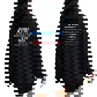 Vote For The Childless Cat Lady Not The Felon Women Oversized Hoodie Back Print - Thegiftio UK