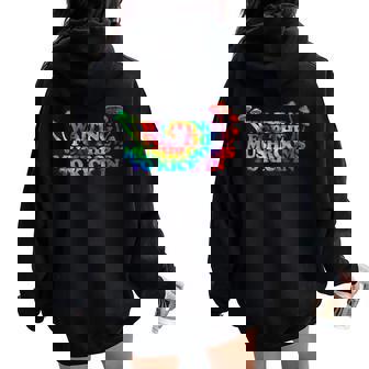 Waiting For The Mushrooms To Kick In Hippie Women Oversized Hoodie Back Print | Mazezy