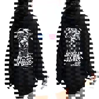Walz Mind Your Own Damn Business Harris Waltz Dog Lady Women Oversized Hoodie Back Print | Mazezy