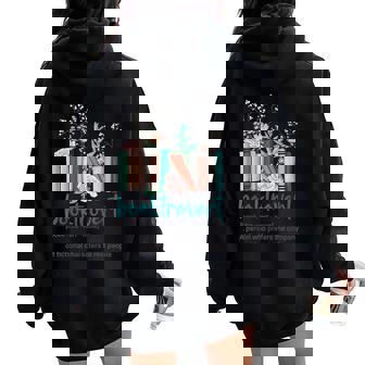 Wildflower Booktrovert Definition Book Lover Bookish Library Women Oversized Hoodie Back Print - Thegiftio UK