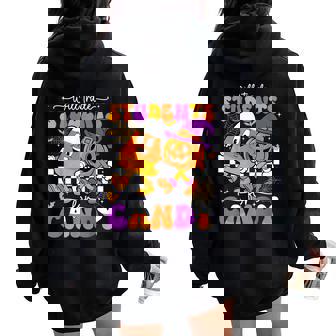 Will Trade Students For Candy Teacher Halloween Women Oversized Hoodie Back Print - Thegiftio UK