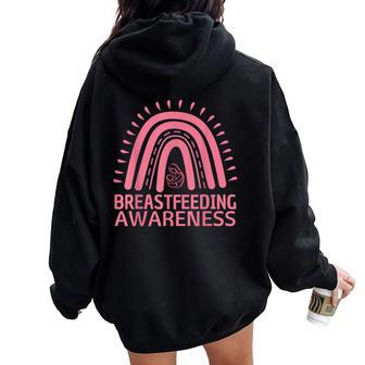 World Breastfeeding Week Awareness Breast Milk Lactation Mom Women Oversized Hoodie Back Print - Thegiftio UK