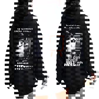 They Did The Monster Math Yeti Halloween Teacher Women Oversized Hoodie Back Print - Thegiftio UK