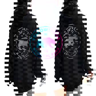 Yellowstone National Park Colorful Tie Dye Bear Boys Girls Women Oversized Hoodie Back Print - Thegiftio