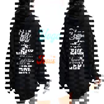 Yoga Veins Jesus Heart Asana Yogi God Jesus Christian Women Oversized Hoodie Back Print - Monsterry