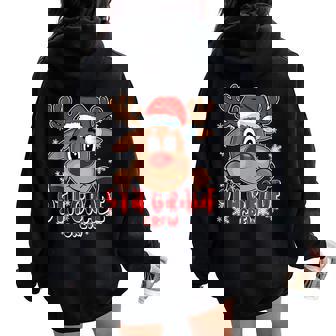 9Th Grade Crew Cute Ninth Grade Teacher Christmas Reindeer Women Oversized Hoodie Back Print | Seseable UK