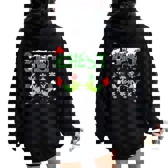 Chest Nuts Matching Chestnuts Christmas Snow Couples Women Women Oversized Hoodie Back Print - Thegiftio UK
