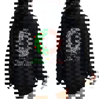 Christian Christmas Jesus This Is The Season The Reason Women Oversized Hoodie Back Print - Thegiftio UK