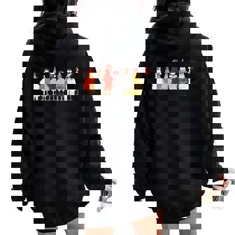 Christmas Chicken Squad Cute Chicken Farm Animals Women Oversized Hoodie Back Print - Thegiftio UK