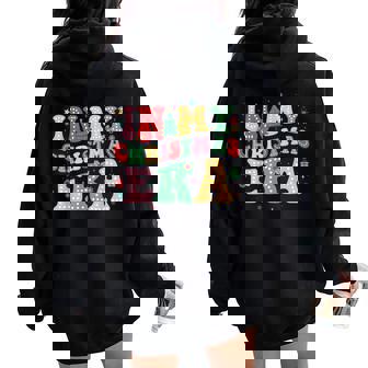 In My Christmas Era Cute Groovy Christmas Holiday Xmas Women Oversized Hoodie Back Print - Thegiftio