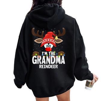 Christmas Matching I'm The Grandma Reindeer Women Oversized Hoodie Back Print - Thegiftio UK