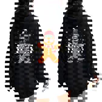 Christmas Pajamas Gingerbread Ginger Christmas Cookie Women Oversized Hoodie Back Print | Mazezy