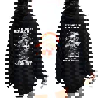 Christmas Italian Christmas Donkey Dominic The Donkey Women Oversized Hoodie Back Print - Seseable