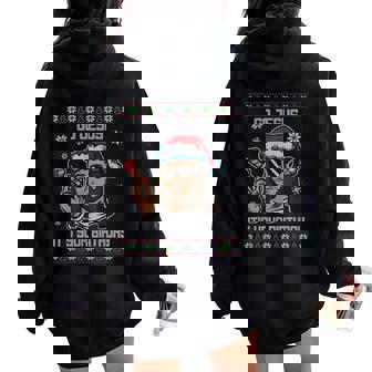 Go Jesus Its Your Birthday Ugly Christmas Sweater Women Women Oversized Hoodie Back Print | Seseable UK