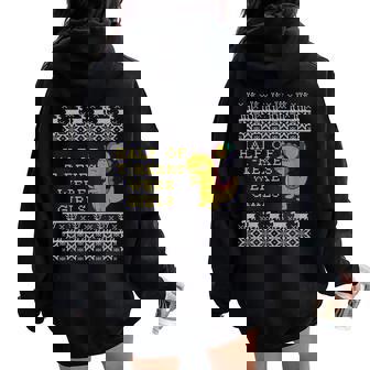 Half Of All T-Rexes Were Girls Christmas Ugly 2019 Women Oversized Hoodie Back Print - Monsterry