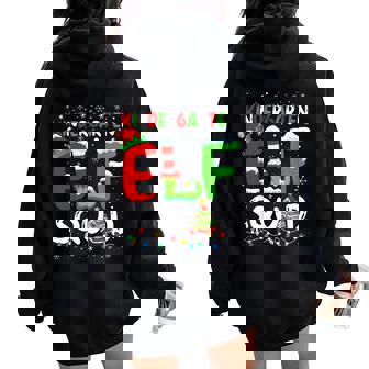 Kindergarten Elf Squad Christmas Elf Student Teacher Women Oversized Hoodie Back Print | Seseable UK