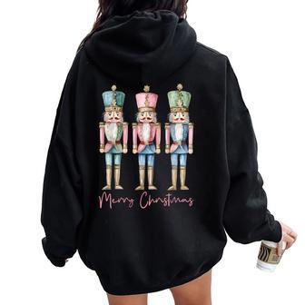 Merry Christmas Nutcracker Ballet Festive Xmas Women Women Oversized Hoodie Back Print - Thegiftio UK