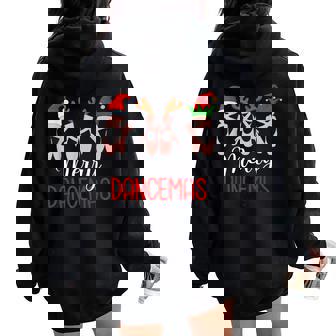 Merry Dancemas Ballet Dancer Teacher Christmas Dance Women Oversized Hoodie Back Print - Thegiftio