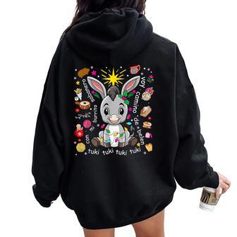 Mi Burrito Sabanero Mexican Christmas Donkey Spanish Xmas Women Oversized Hoodie Back Print - Thegiftio UK