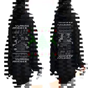 Oh Chemistree Chemistry Teacher Ugly Christmas Sweater Pun Women Oversized Hoodie Back Print - Seseable
