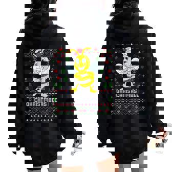 Oh Christmas Bee Keeper Honey Beekeeper Ugly Xmas Sweater Women Oversized Hoodie Back Print - Thegiftio