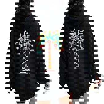 Palm Christmas Tree Xmas Beach Hawaii Tropical Kid Women Oversized Hoodie Back Print - Thegiftio UK