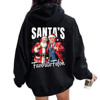 Santa's Favorite Felon Christmas Xmas Trump Women Women Oversized Hoodie Back Print - Thegiftio UK